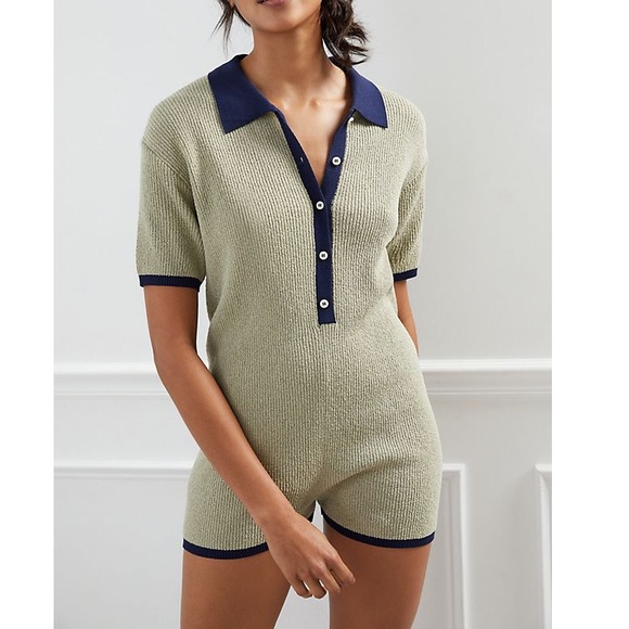 Anthropologie Pants - Anthropologie polo knit romper play suit